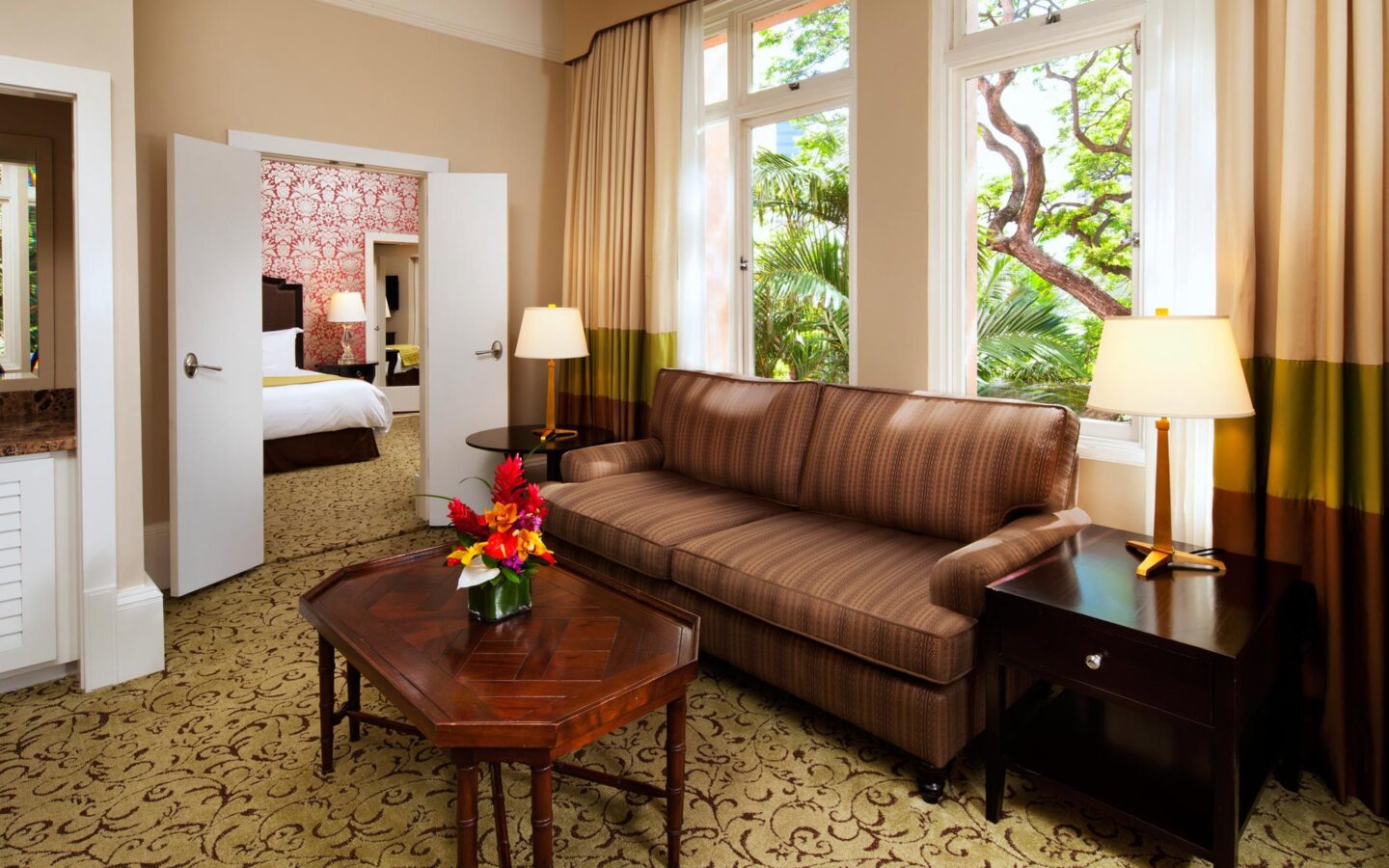 brown sofa in a room during daytime