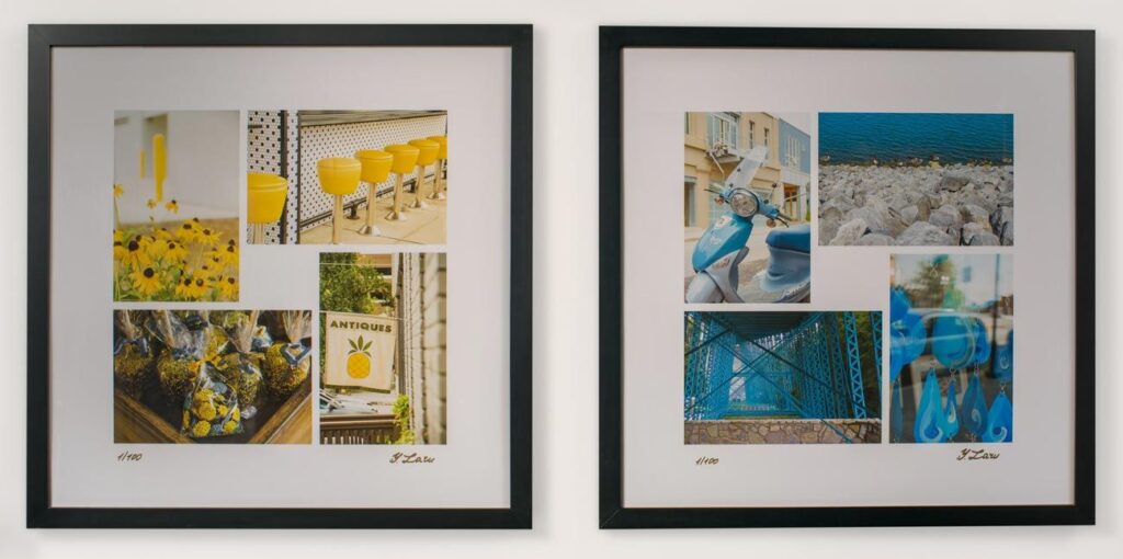 artwork displayed on a white wall
