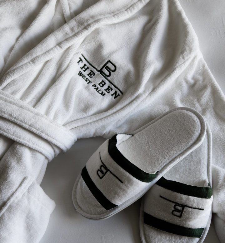 robe and slippers