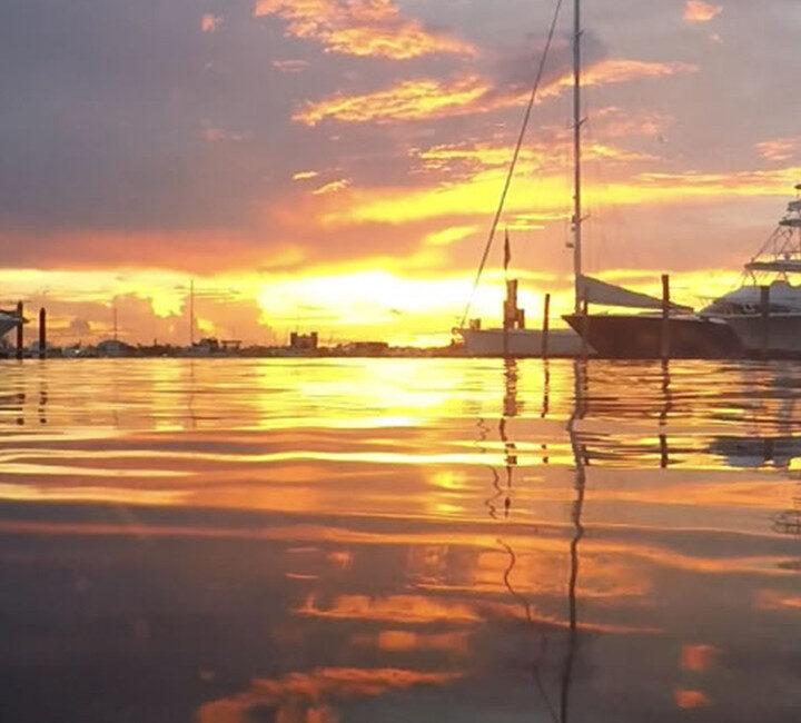 boats on water evening