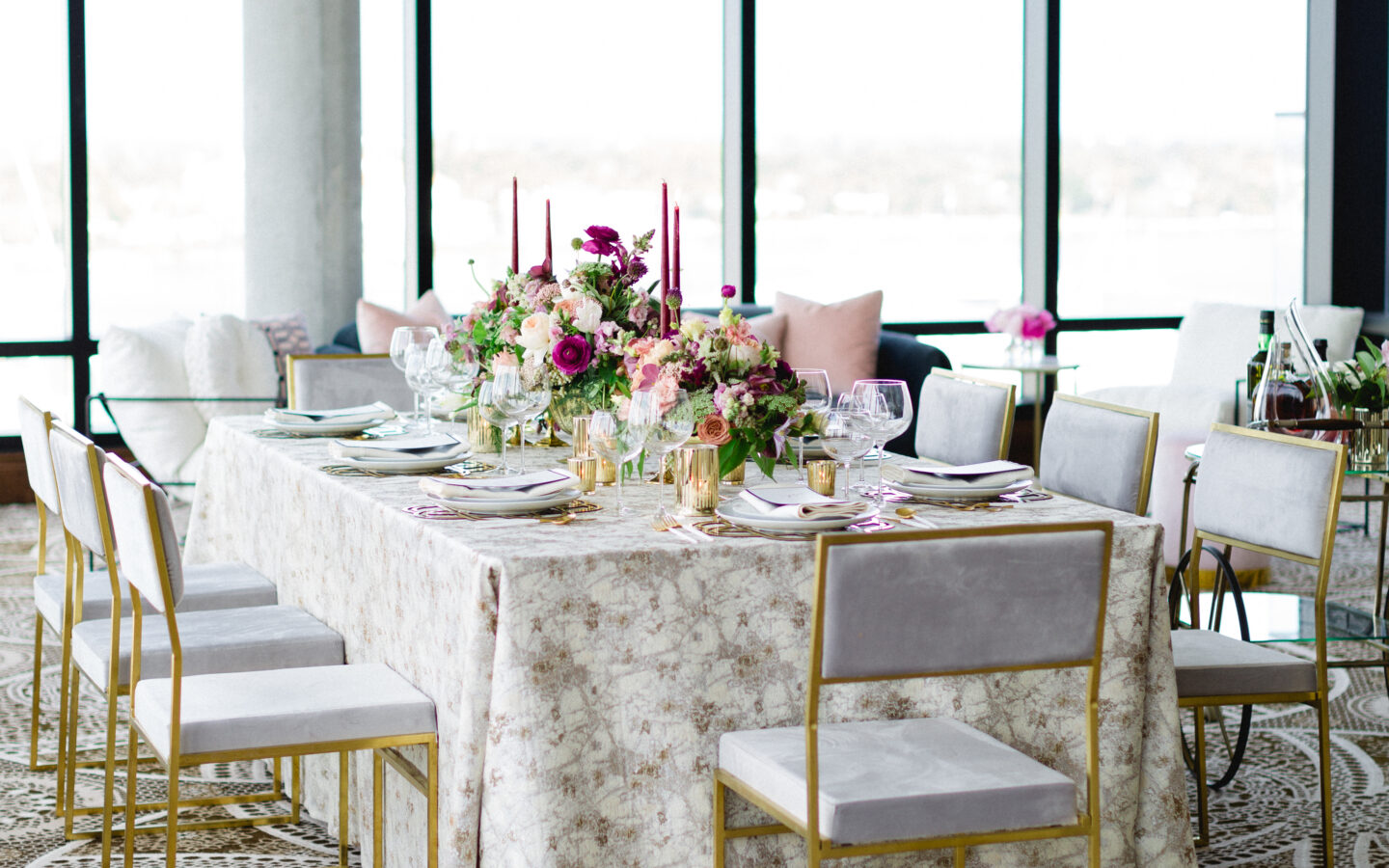 white and brown dining table with chairs