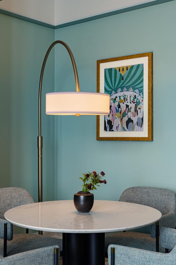 white and brown table lamp