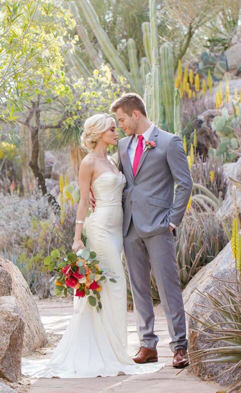 Cactus Garden Bride and Groom
