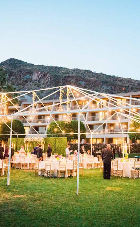 East Lawn & Patio Wedding Reception | Elyse Hall Photography