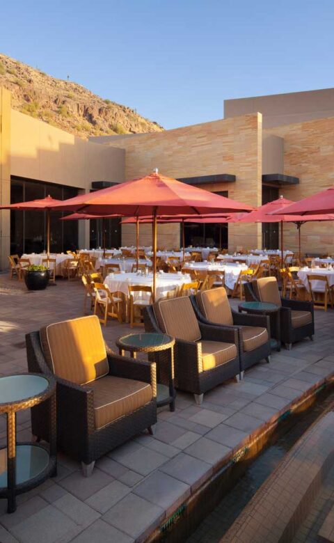 The Phoenician ballroom plaza set for outdoor dining event venue