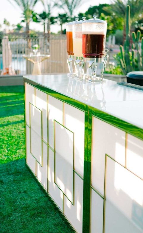 Chic beverage station during reception hour