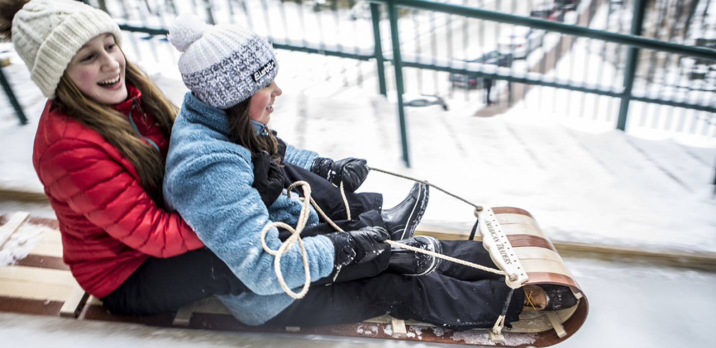 Sledding Through Lake Placid Winter Guide Grand Adirondack Hotel