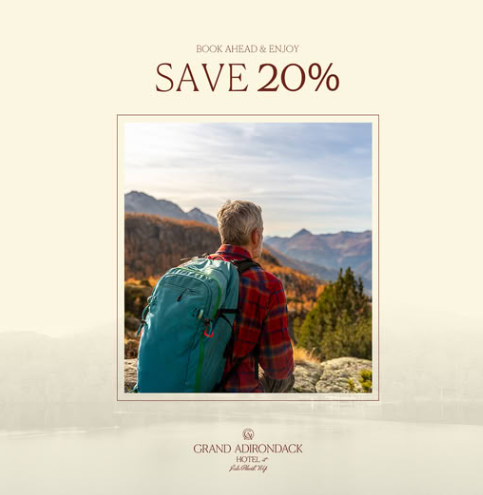 book ahead and enjoy 20% off